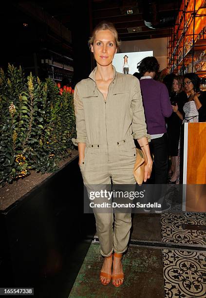 Stylist Jessica De Ruiter attends Vogue's "Triple Threats" dinner hosted by Sally Singer and Lisa Love at Goldie's on April 3, 2013 in Los Angeles,...