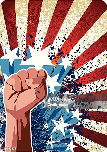 ilustrações de stock, clip art, desenhos animados e ícones de revolução começa - american flag art