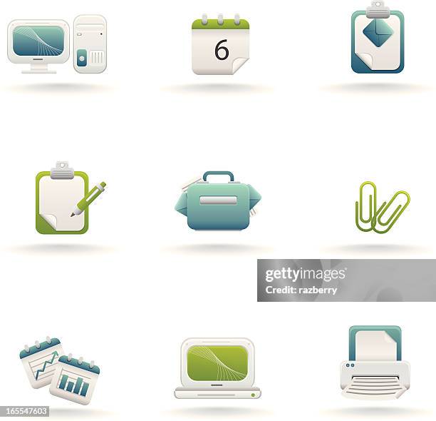 lime and ice: office icons - office printer stock illustrations