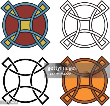 Four celtic shields, vector Four celtic shields, vector