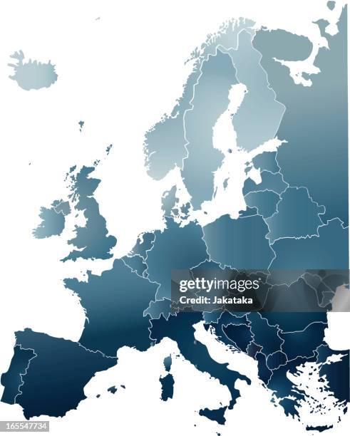 bildbanksillustrationer, clip art samt tecknat material och ikoner med the detailed map of europe - europe map