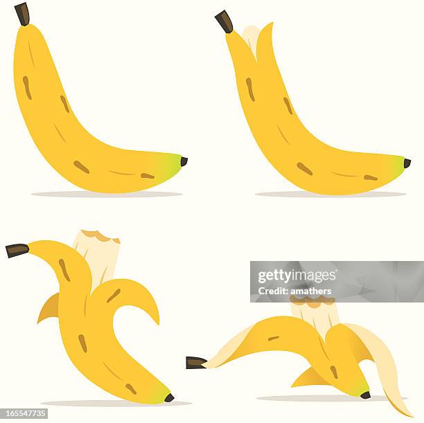 banana peeling - potassium stock illustrations