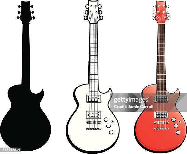 illustrations, cliparts, dessins animés et icônes de guitare rouge - guitare