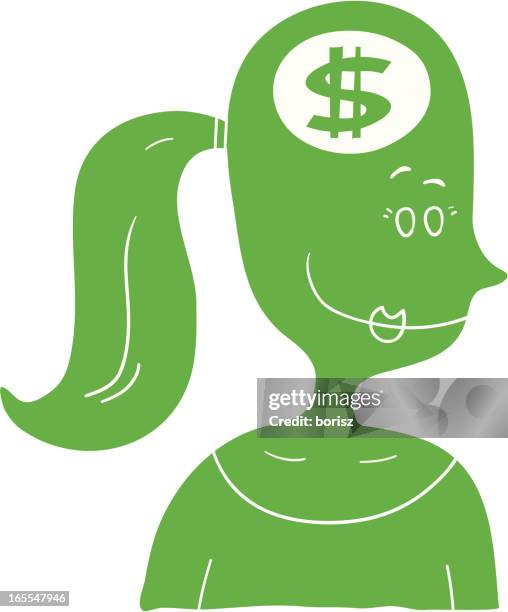 i'm rich!!! - student thinking white background stock illustrations