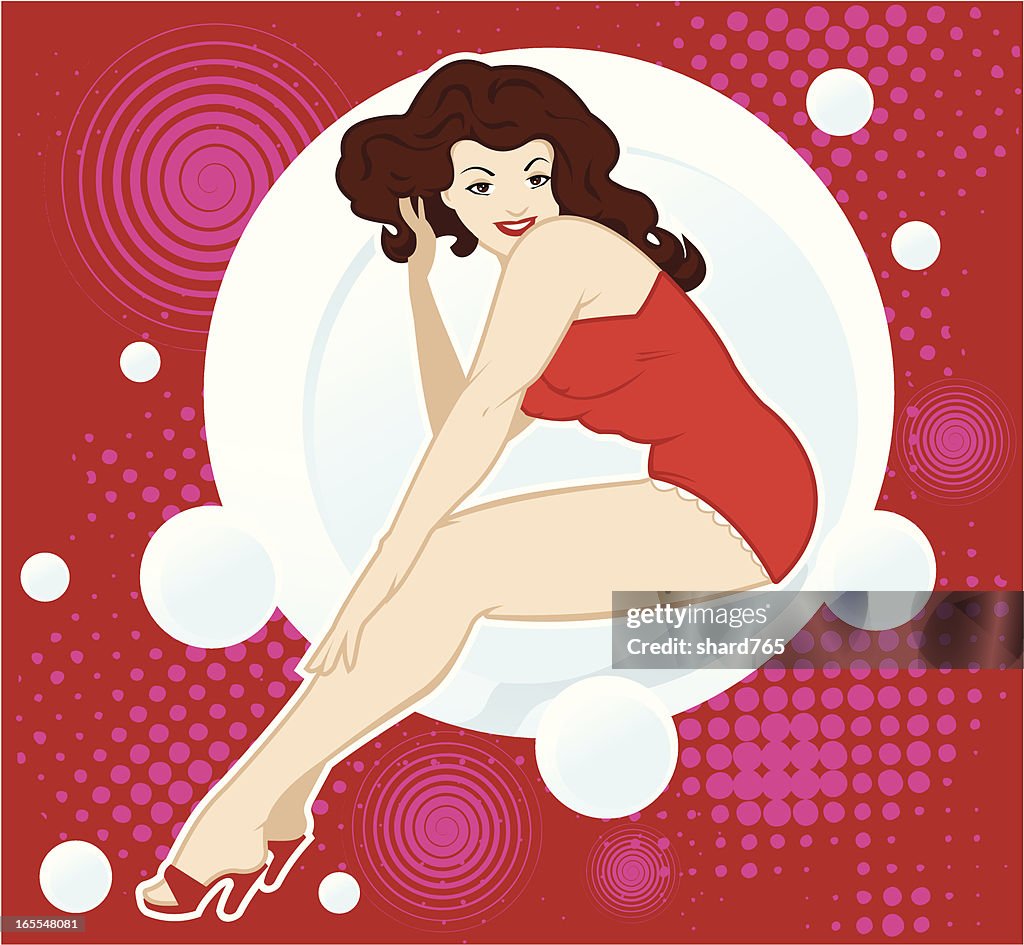 Pinup Girl in Red