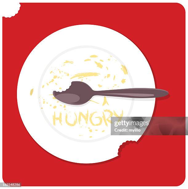 i´m hungry - dirty plate stock illustrations