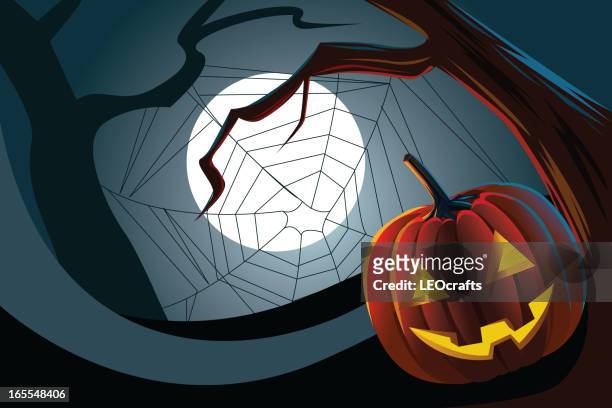 stockillustraties, clipart, cartoons en iconen met beautiful halloween background - harvest moon