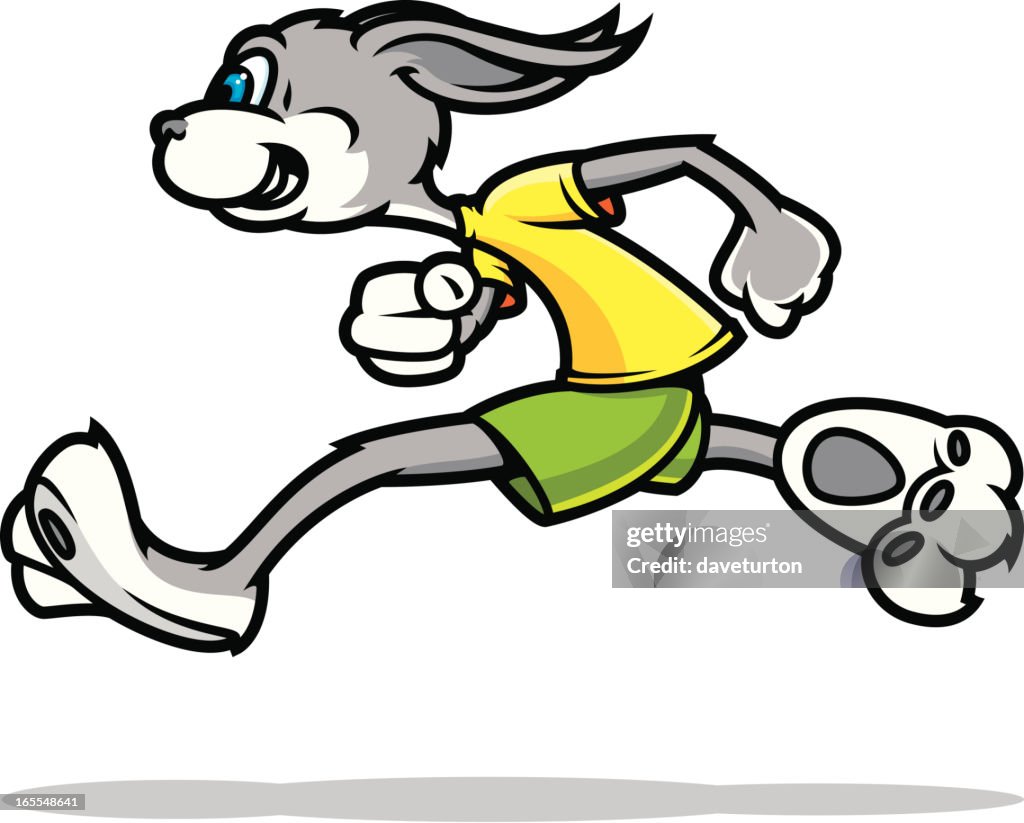 Cute Cartoon Rabbit Racing Rabbit Race High-Res Vector Graphic - Getty Images