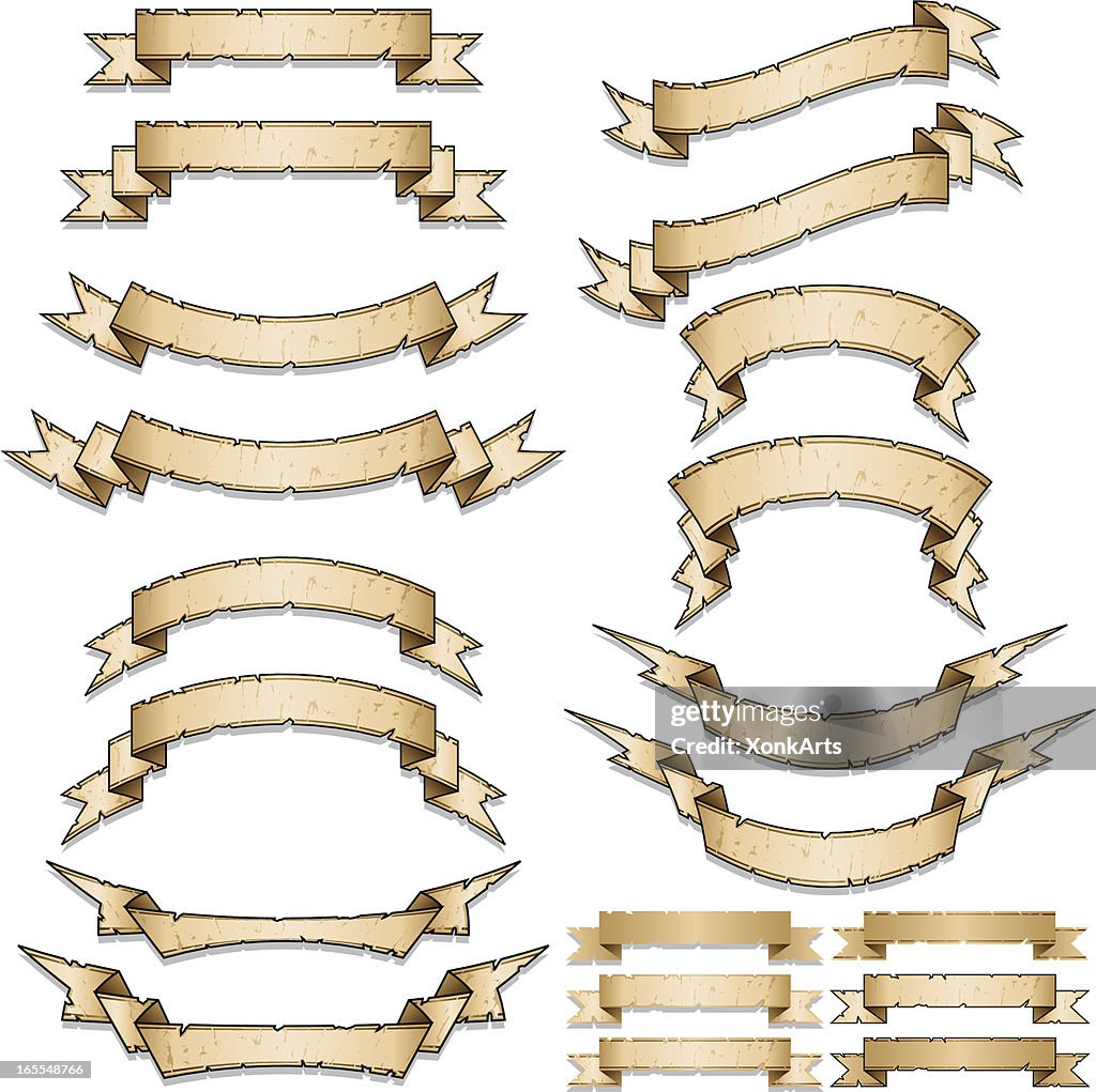 Distressed Banner collection with pointed ends