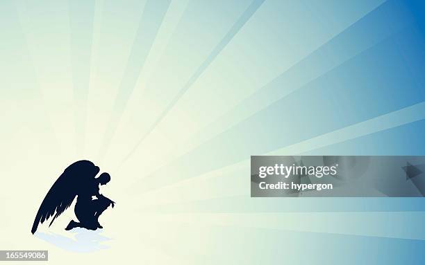 angel background - praying outside stock illustrations