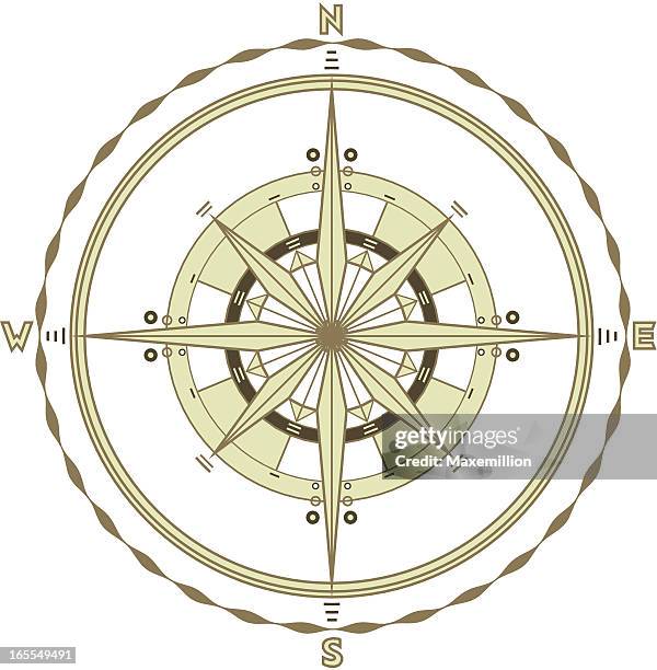 single marine compass - buried stock illustrations