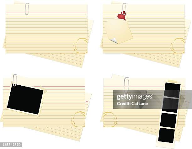 index card four pack - card file stock illustrations