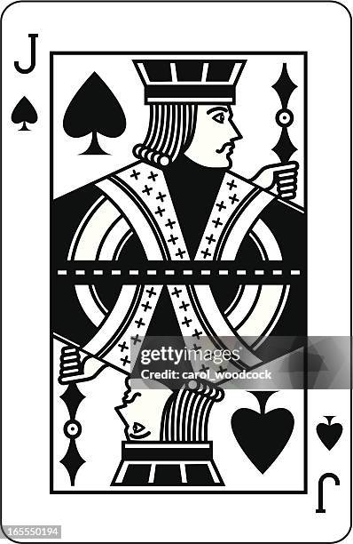 jack of spades black - playing card stock illustrations