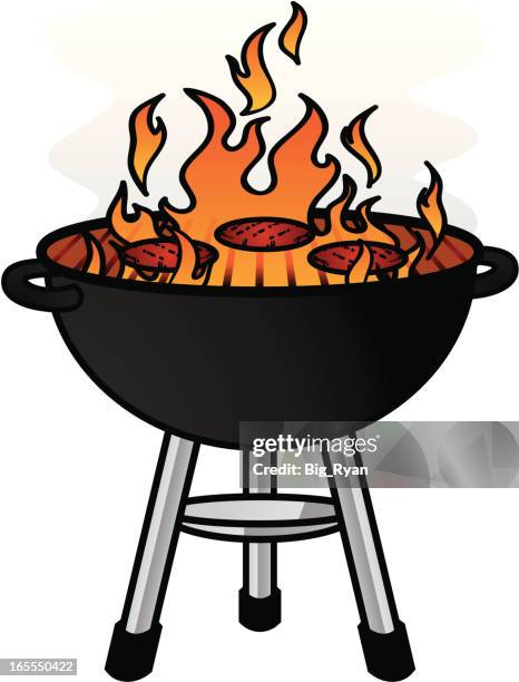 hamburger grill - hibachi stock illustrations