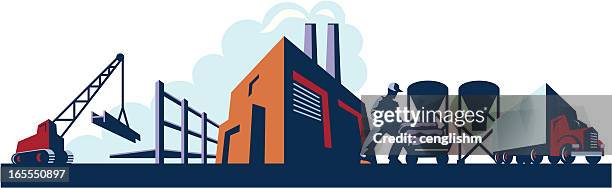 stockillustraties, clipart, cartoons en iconen met industrial horizon - cement