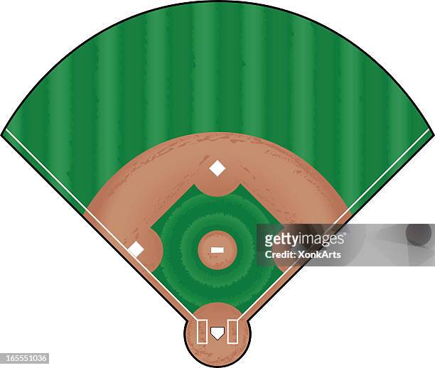 a triangle cut out of a baseball field - base sports equipment stock illustrations