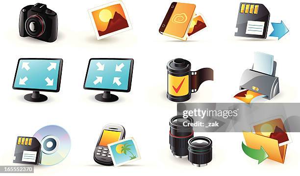 web icons - how to upload photos stock illustrations