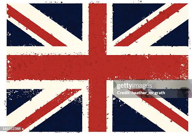 grunge british flag - st george stock illustrations