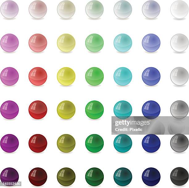 glossy spheres - shiny ball with shadow stock illustrations