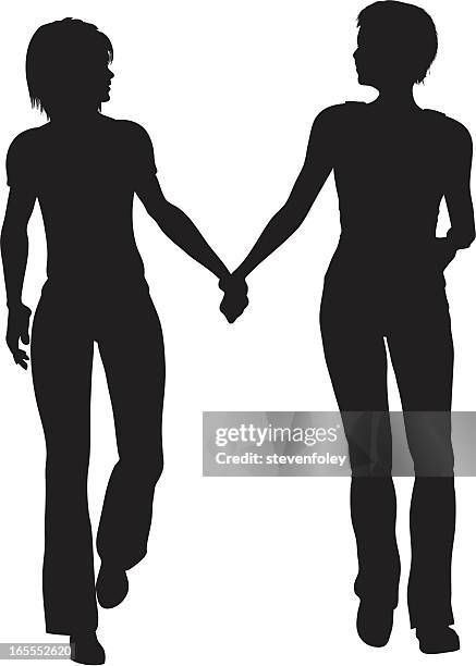 women walking together - blind date stock illustrations