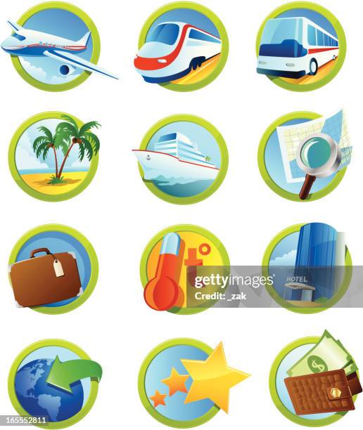 vacation icons - wallet on ground stock illustrations