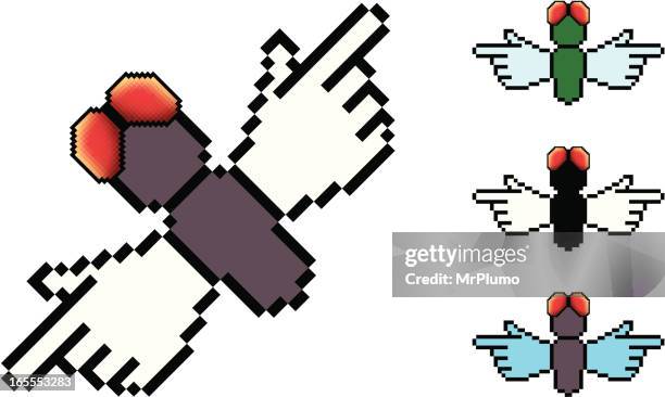 pointer-fly - computer code white background stock illustrations