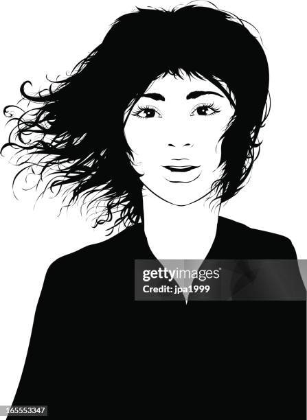smiling girl - different ages stock illustrations