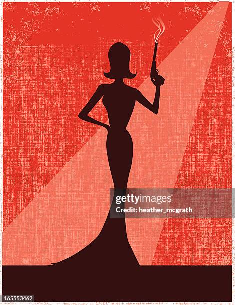 femme fatale - femme silhouette stock-grafiken, -clipart, -cartoons und -symbole