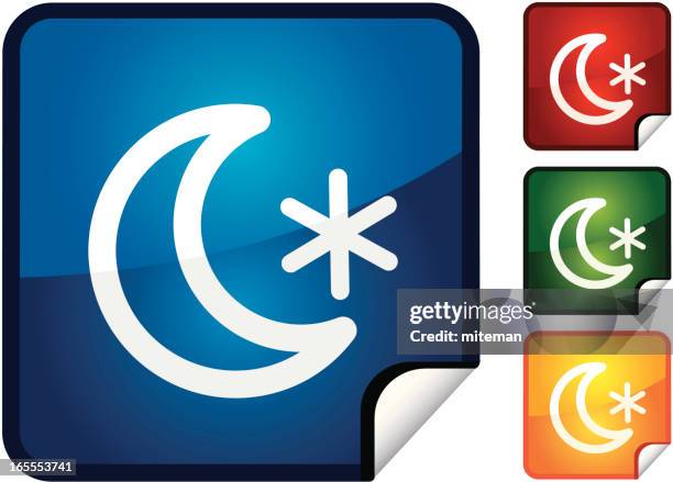 moon & star | sticker collection - fluffy clouds isolated stock illustrations