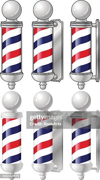 barber pole from different angles - barber pole stock illustrations