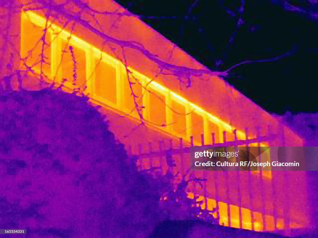 Thermal image of apartment building