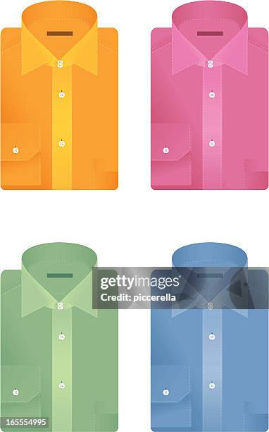 folded shirts - orange coat stock illustrations