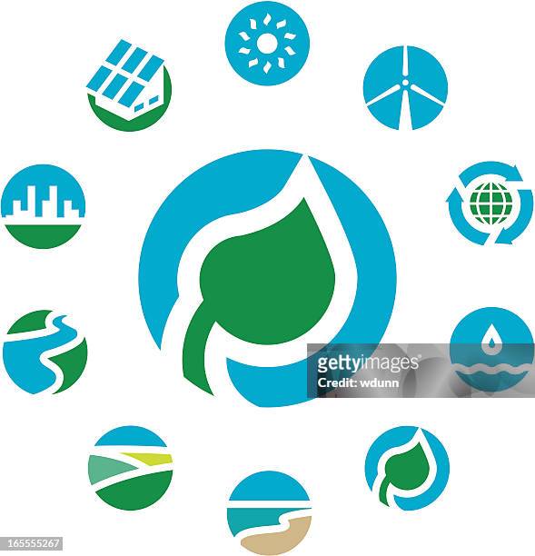 green planet. - wind farm sea stock illustrations
