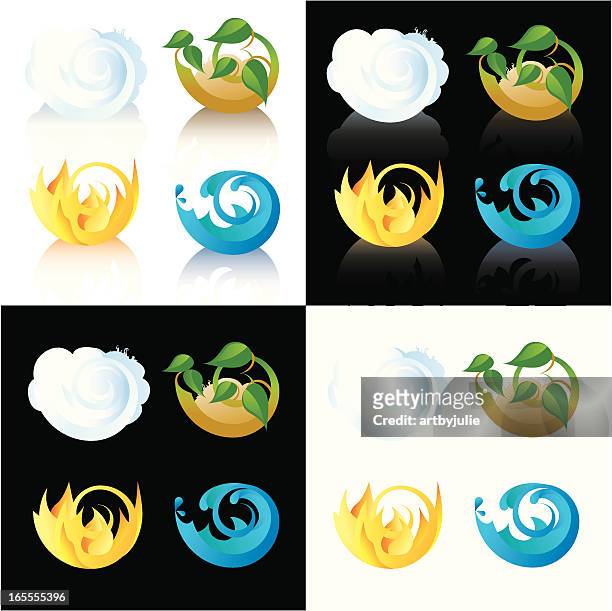 ilustrações de stock, clip art, desenhos animados e ícones de os quatro elementos - the four elements