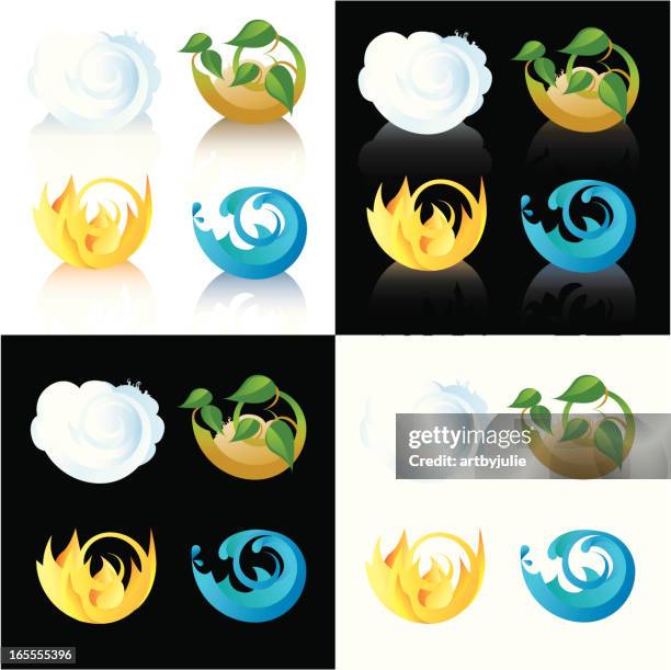 the four elements - the four elements stock illustrations