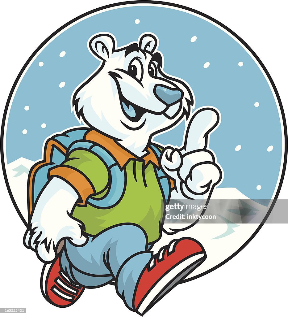 Urso Polar com mochila