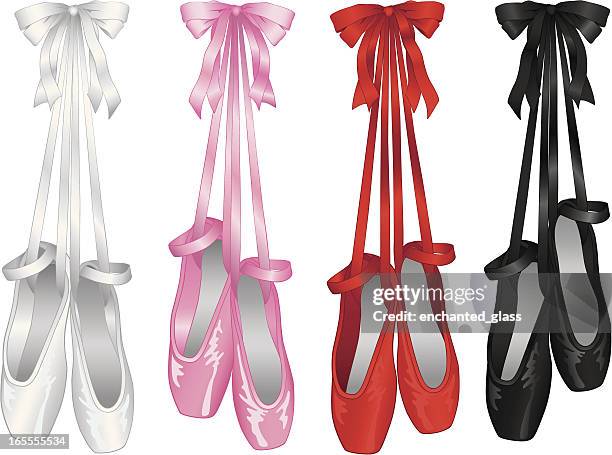 hanging ballet/ballerina slippers - ballet pump stock illustrations