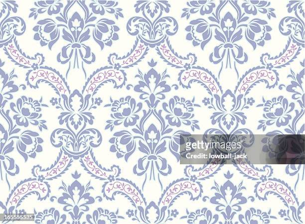 light blue baroque pattern - brocade stock illustrations