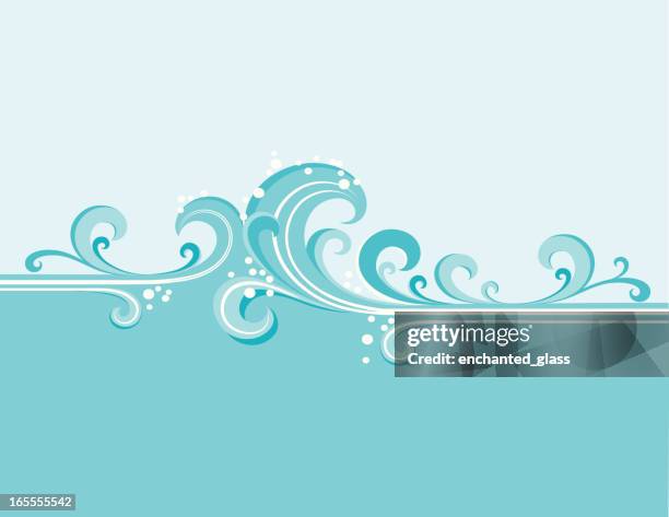 blue water waves and splashes - large wave stock illustrations