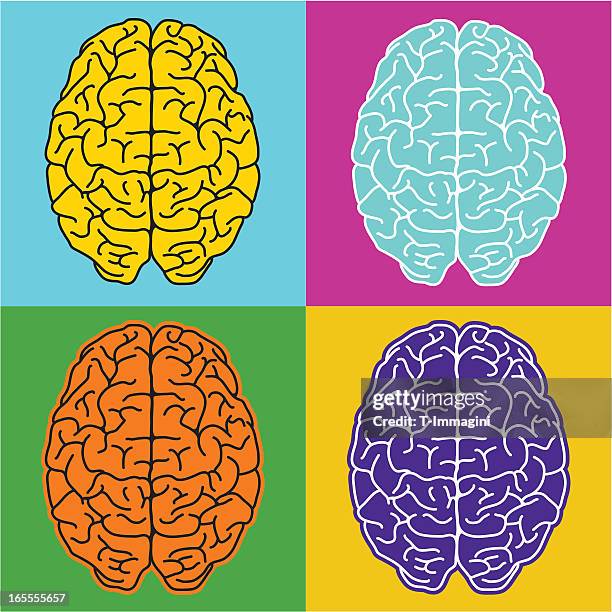 pop brains - neurotransmitter brain stock illustrations