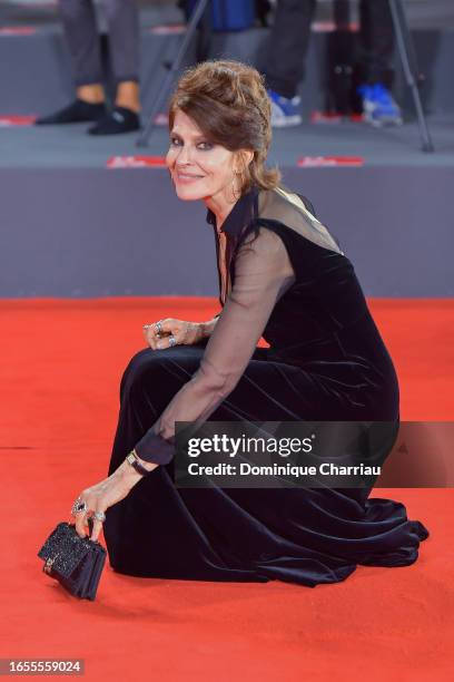 Fanny Ardant attends a red carpet for the movie "Maestro" at the 80th Venice International Film Festival on September 02, 2023 in Venice, Italy.