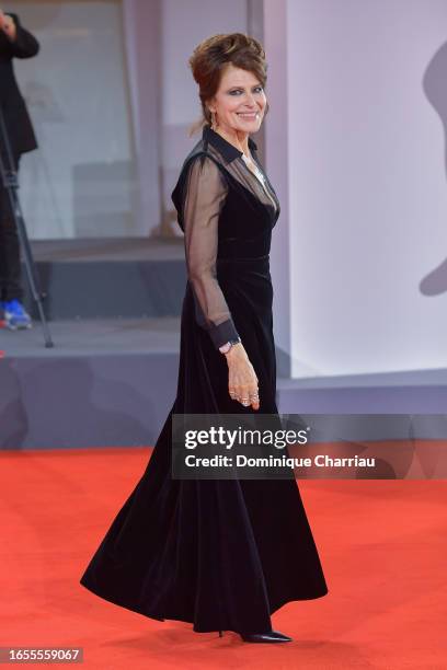 Fanny Ardant attends a red carpet for the movie "Maestro" at the 80th Venice International Film Festival on September 02, 2023 in Venice, Italy.