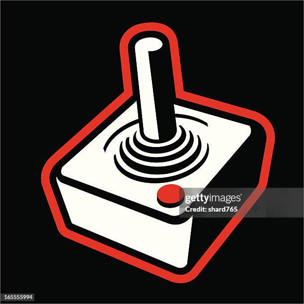 ilustraciones, imágenes clip art, dibujos animados e iconos de stock de retro 80 videojuegos controlador de joystick - game controller