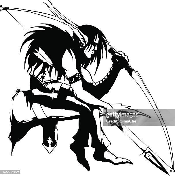 ilustraciones, imágenes clip art, dibujos animados e iconos de stock de elf whith bow - whith