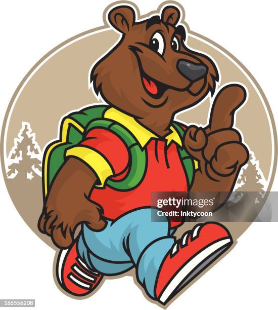 bear school walk - dancing bear stock illustrations