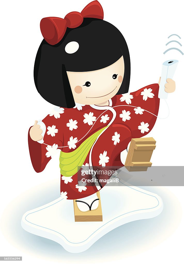 Kokeshi playing video games