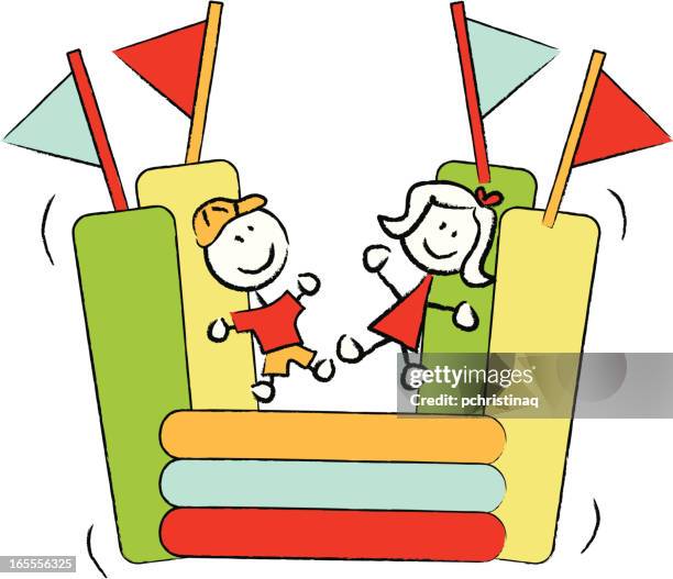 bounce house - bouncy castle stock illustrations