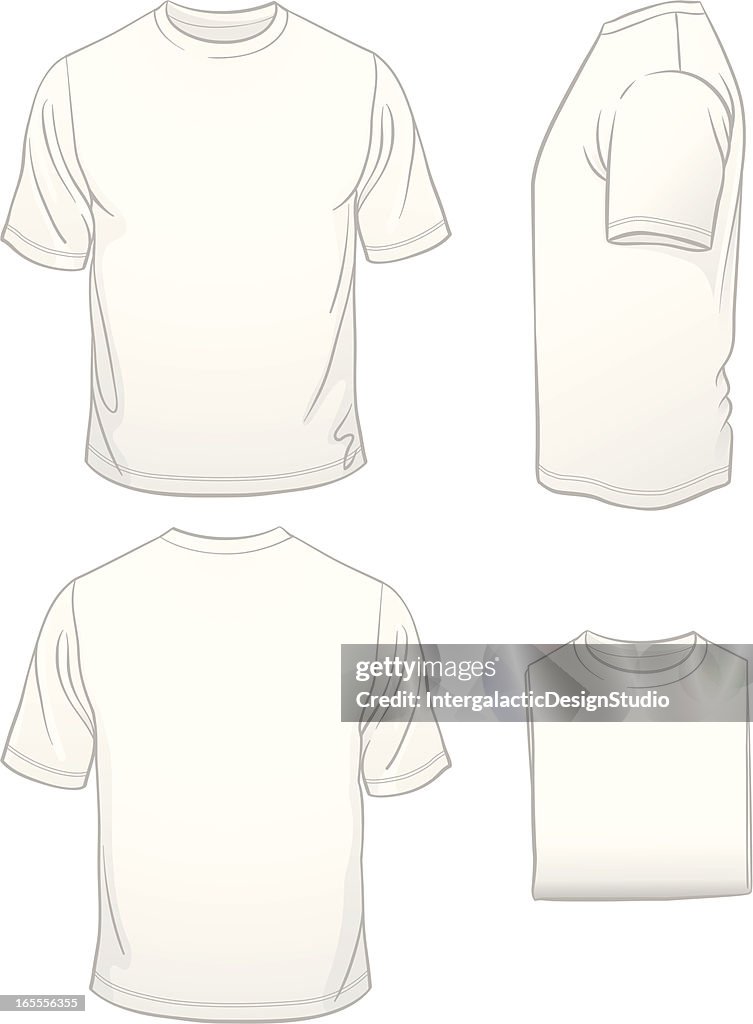 Men's Blank White T-shirt in Four Views