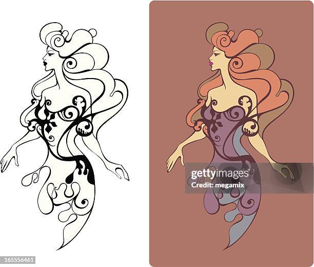 old-fashioned lady. - hand breaking through stock illustrations
