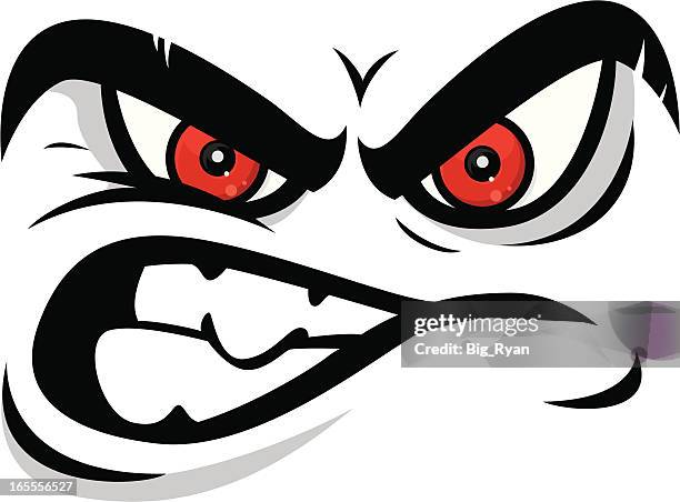 stockillustraties, clipart, cartoons en iconen met angry face - agression